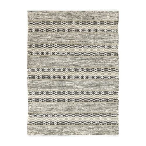 tapis terra - 120 x 170 cm - bande ethno blanc et sable