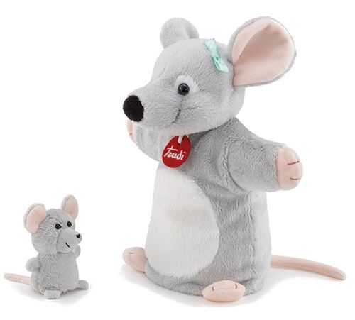 Trudi main et doigt marionnette souris gris 25 cm
