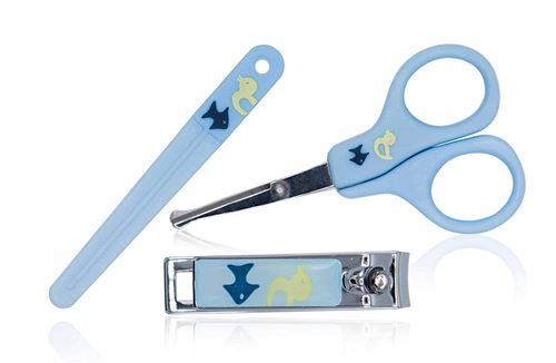 Nûby Set Manucure de Ciseaux/Coupe-Ongle/Lime Bleu