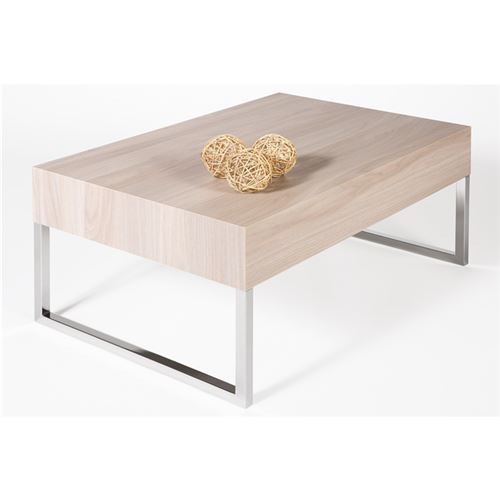 Mobilifiver Table basse, Evo XL, Orme Perle, 90 x 60 x 40 cm, Mélaminé/Fer Chromé, Made in Italy