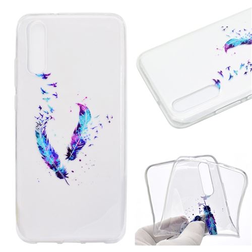 Coque en TPU plumes et oiseaux pour votre Huawei P20 Pro