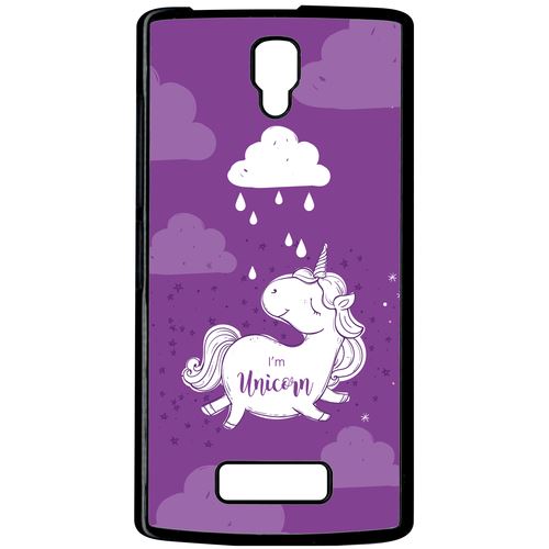 Coque Lenovo A2010 Unicorne Nuage Fond Mauve