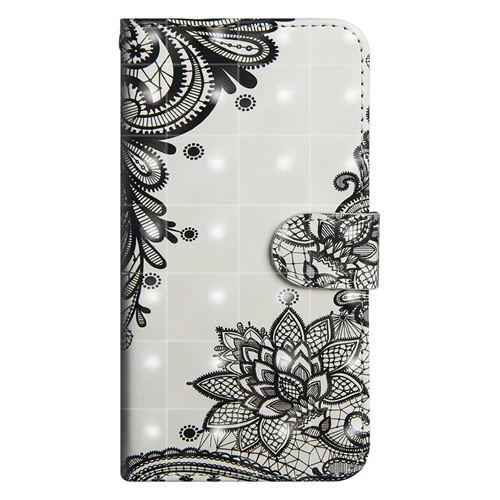 Etui en PU décoration spot lumineux fleur de dentelle pour votre OnePlus 6