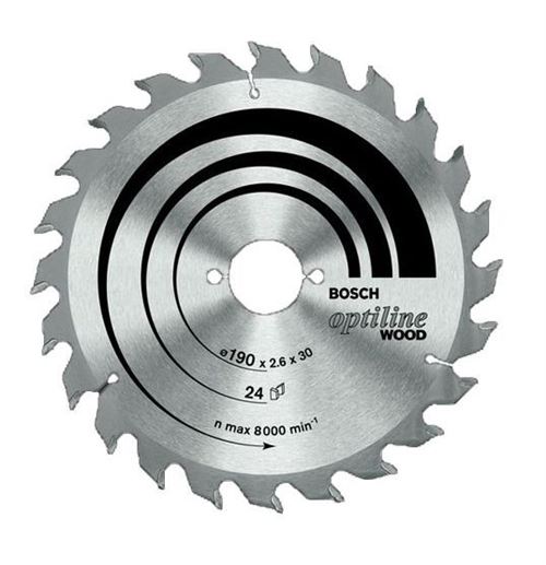 Bosch Accessories Optiline Wood 2608641188 Lame De Scie Circulaire Au Carbure 190 X 30 X 2.6 Mm Nombre De Dents: 60