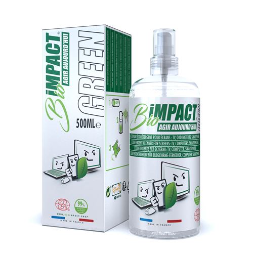BIOIMPACT GREEN 500ml - Nettoyant ecran TV - Certifié ECOCERT - Made in France