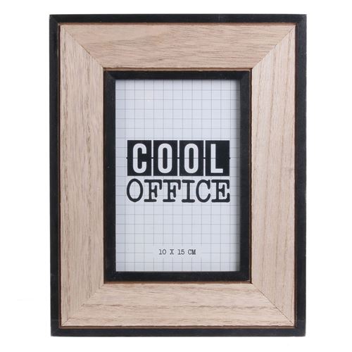 Cadre photo indus cool Happy Working - Noir et beige