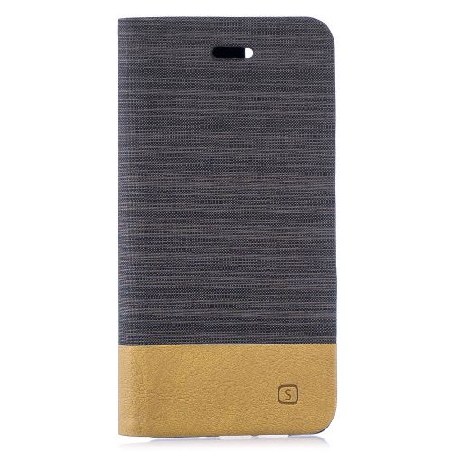 Etui en PU toile bicolore avec porte-cartes et support avec support café pour votre Huawei P30 Pro