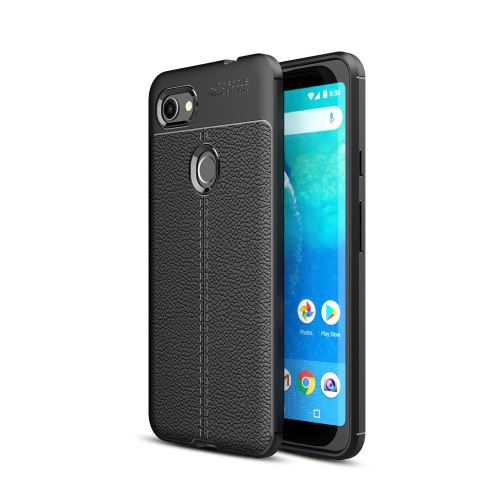 Coque en TPU litchi noir pour votre Google Pixel 3 XL Lite