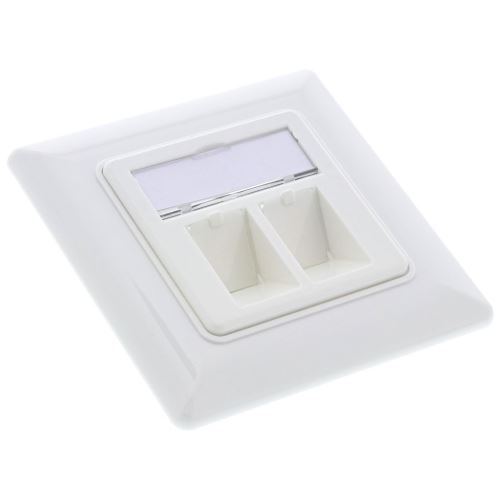 InLine® Cat.6A encastré 2x RJ45 blanc RAL9010