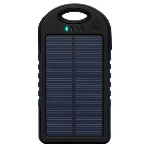 Chargeur de secours Solaire 5000 mAh Noir étanche
