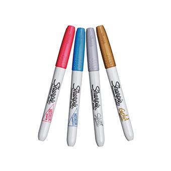 Lot de 4 marqueurs métallisés permanents Sharpie Pointe fine