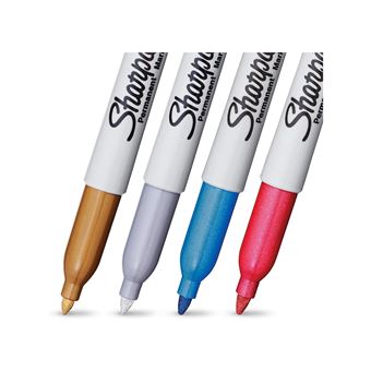 Lot de 4 marqueurs métallisés permanents Sharpie Pointe fine