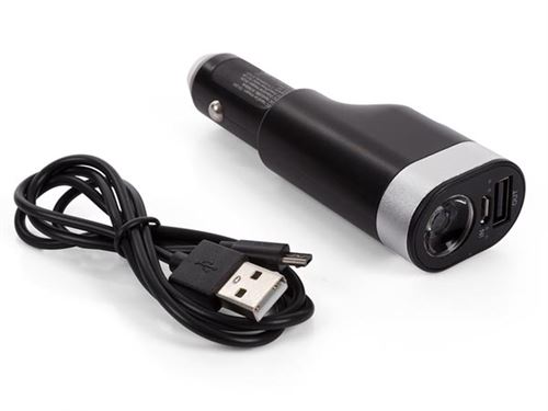 Chargeur de voiture 6 en 1 / power bank / torche led / coupe ceinture / marteau brise vitre