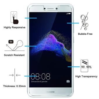 Bear Village® Verre Trempé pour Huawei P8 Lite 2017 3D Touch Protection en Verre Trempé Écran pour Huawei P8 Lite 2017 Ultra Transparent Sans Poussière 2 Pièces 