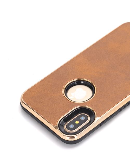 iPhone X Coque Protection TPU Marron Electroplating ALS48310
