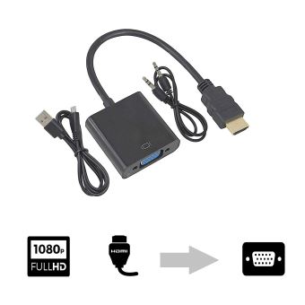 La Couleur Noire Adaptateur HD 1080P Compatible HDMI Vers VGA, Sortie - Foto 8