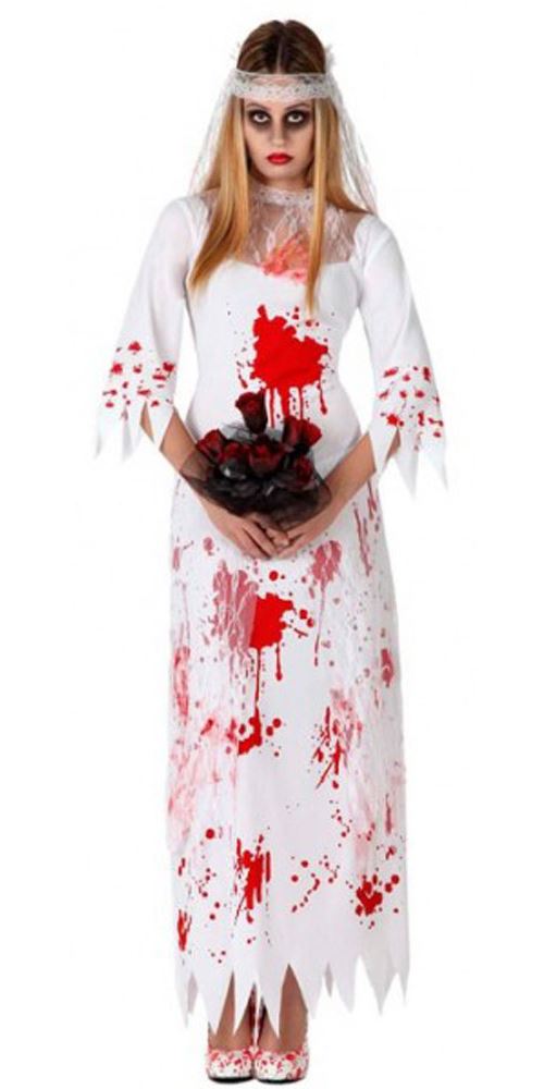 D&eacute;guisement mari&eacute;e ensanglant&eacute;e Femme Halloween - M / L