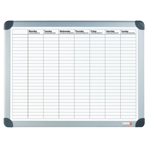 DESQ Planificateur de semaine magnétique 60x90 cm Blanc