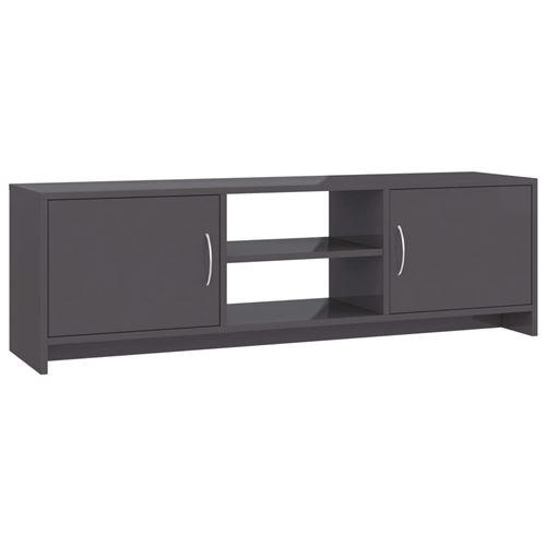 vidaXL Meuble TV Gris brillant 120 x 30 x 37,5 cm Aggloméré