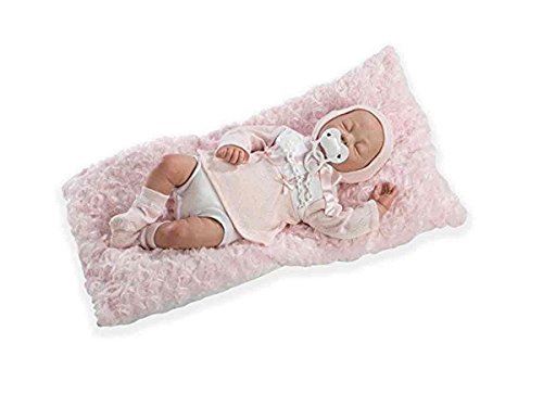 Munecas Guca 593 Reborn Carla Baby Doll en Costume de RoseBlanc avec Pad, 46 cm