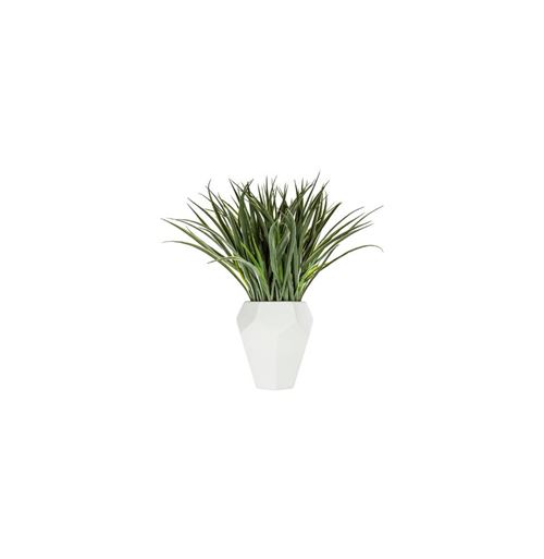 Plante artificielle - Pot en céramique - D 18 cm x H 48 cm - Blanc