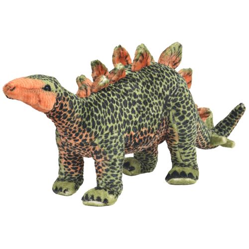 vidaXL Speelgoeddinosaurus staand XXL pluche groen en oranje