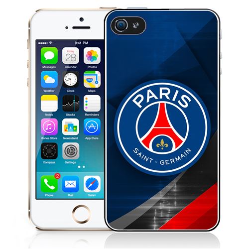 Coque pour iPhone 5C psg logo metal chrome