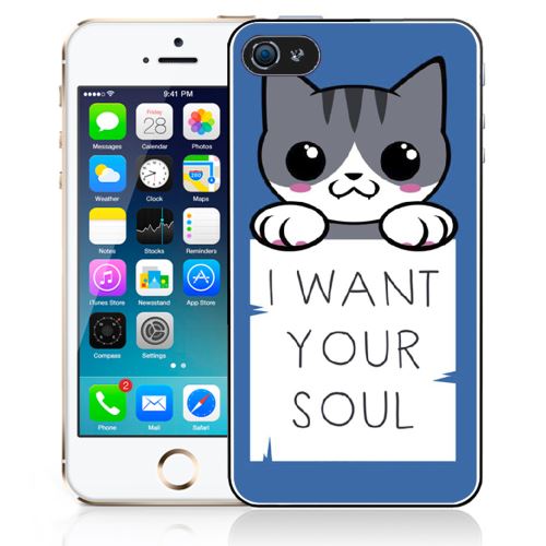 Coque pour iPhone 5C chat i want your soul