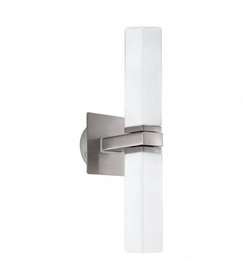 EGLO 88284 APPLIQUE MURALE POUR SALLE DE BAIN PALERMO AMPOULES HALOGÈNE G9 2 X 40 W (INCLUSES) NICKEL MAT ET VERRE 9,5 X 33 X 11