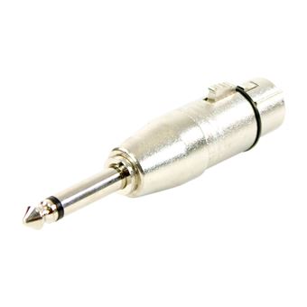 Plugger Adattatore Mini Jack 3,5mm Femmina Mono A Jack 6,35mm Maschio Mono - Colore Nero, Connettore Metallico, Venduto Singolarmente.