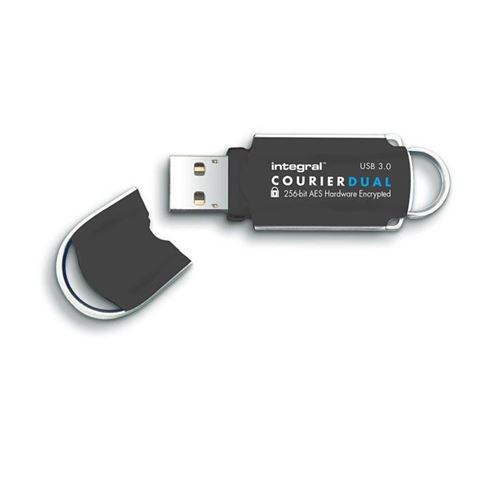 Integral Courier Dual FIPS 197 Encrypted USB 3.0 - clé USB - 64 Go