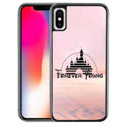 Coque pour iPhone XS disney forver young illustration