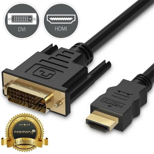 6FT HDMI vers DVI D 24 + 1 Adaptateur mâle or câble HDTV LED LCD Fiche de cordon Uiao
