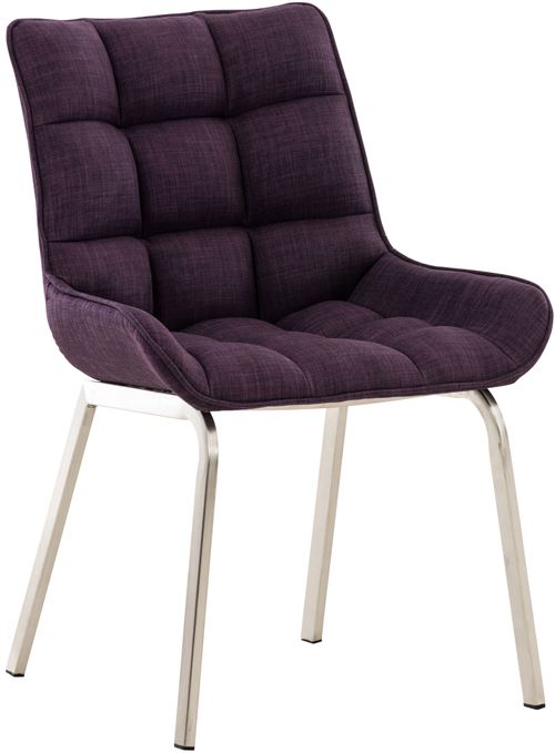 Chaise Saranda en Tissu avec Piètement en acier inoxydable - Assise Violet