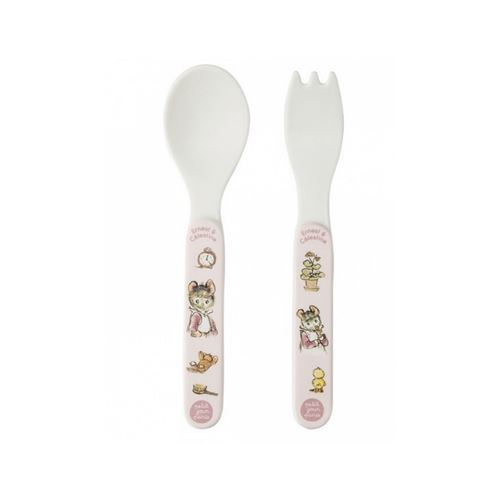 Set de 2 couverts roses Ernest et Célestine Petit Jour Paris