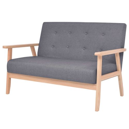 Vidaxl Gris Foncé Canapé À 2 Places Tissu
