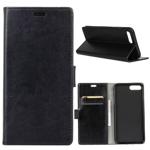 Etui en PU la texture du crazy horse noir stand pour Huawei Honor V10
