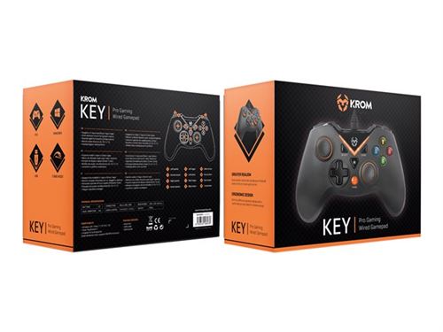 KROM Key - Spelpad - 12 knoppen - met bekabeling - voor PC, Sony PlayStation 3