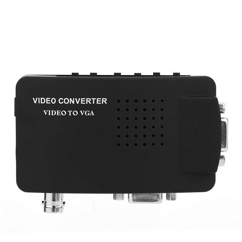 Convertisseur vidéo 1080p, Convertisseur BNC / S-Vidéo / VGA à VGA pour DVD / PDP / PS2 en noir