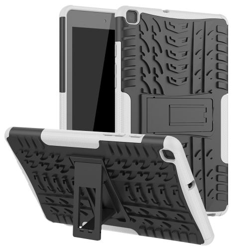 Générique Blanc Coque En Tpu Modèle De Pneu Hybride Avec Béquille Pour Votre Samsung Galaxy Tab A 8.0 Wi-Fi (2019) Sm-T290 - Image 1