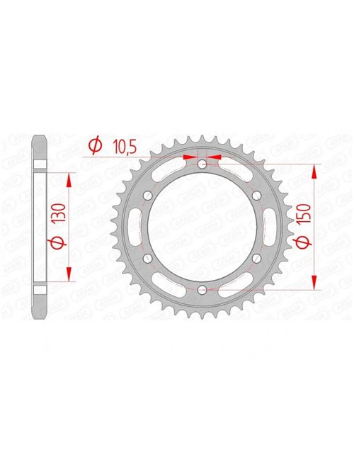 Couronne AFAM 46 dents acier standard pas 525 type 12606
