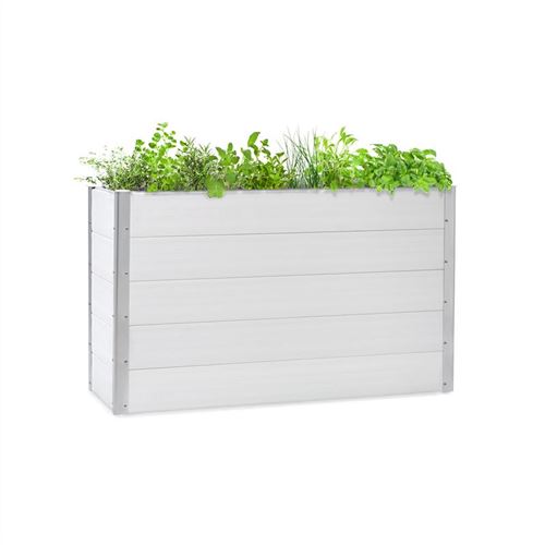 Blumfeldt Nova Grow Potager surélevé 150 x 91 x 50 cm - WPC résistant aux UV et au gel -Blanc