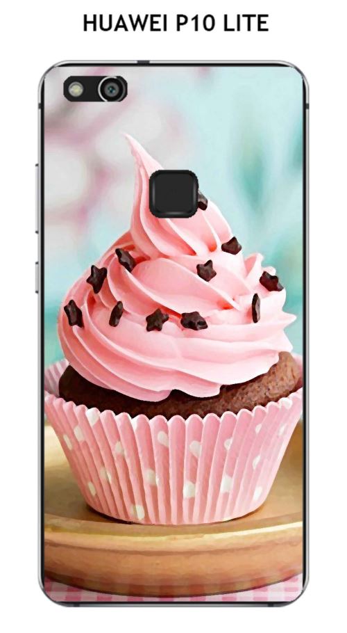 Coque HUAWEI P10 LITE design Cupcake pepites chocolat
