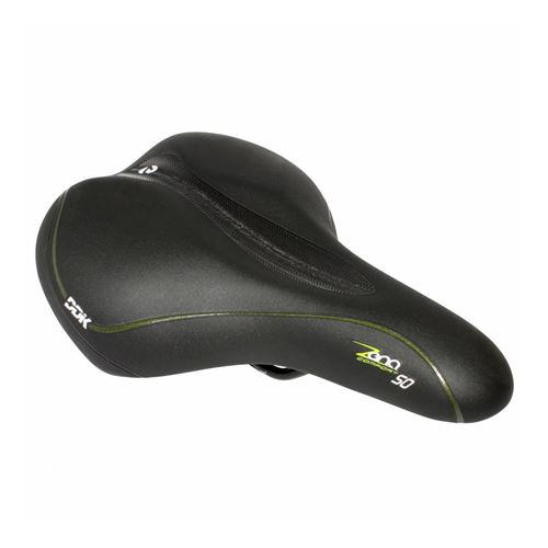 Selle ddk city confort fluidy dame noir 270x195mm rail acier noir avec shok absorber