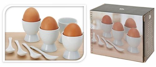 Coquetier avec cuillère 8 pièces