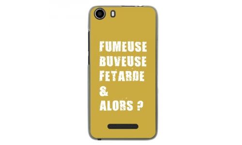 Coque souple pour Wiko Lenny 2 avec impression Motifs fumeuse et alors or