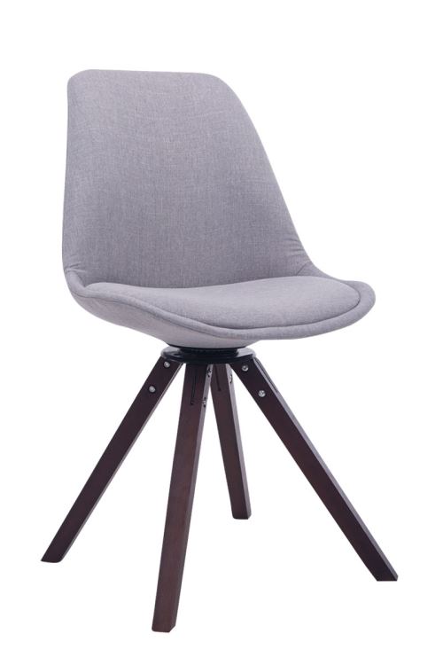 Chaise de salle à manger Troyes Pivotante en Tissu Piètement Carré , Gris/Noyer