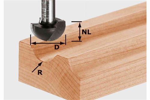 Fraise à Gorge Creuse Hw avec Queue De 8Mm Festool Hw S8 R8 - 490985