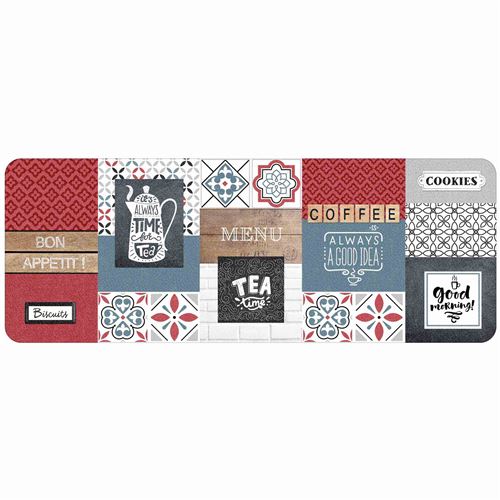 tapis deco rectangle 45 x 120 cm mousse imprimee theine