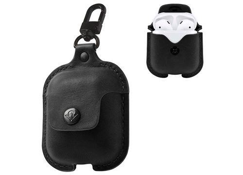 Airsnapprotection case airpodscouleur cuir noir UBD-TWAIRSNAP-BK
